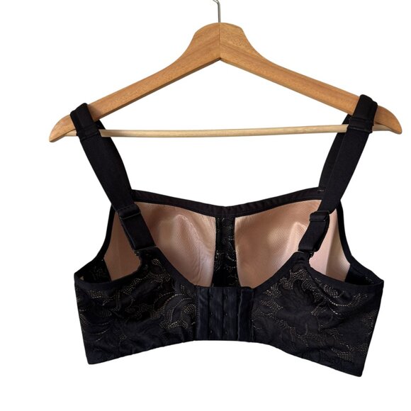 Le Mystère Bra Sz 36D Black Lace Wire Free Full Cup Coverage Bra - Picture 2 of 16